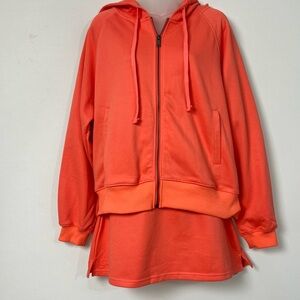 Coral Athleisure Hoodie & Skort Set Tennis Pickleball Lounge Outfit Size Medium